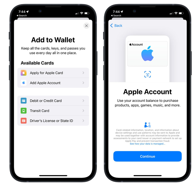 尧都苹果手机维修分享iOS 15.5钱包App如何添加 Apple 账户 