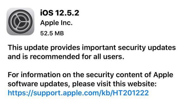 尧都苹果手机维修分享iOS12.5.2发布，建议所有老苹果用户安装 